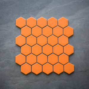 2" HEX MIDTOWN TANGERINE MATTE